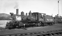 Engine 375 at Durango. Photo by Robert Graham, June 13th 1947. From the Kenneth E Barnhart collection.