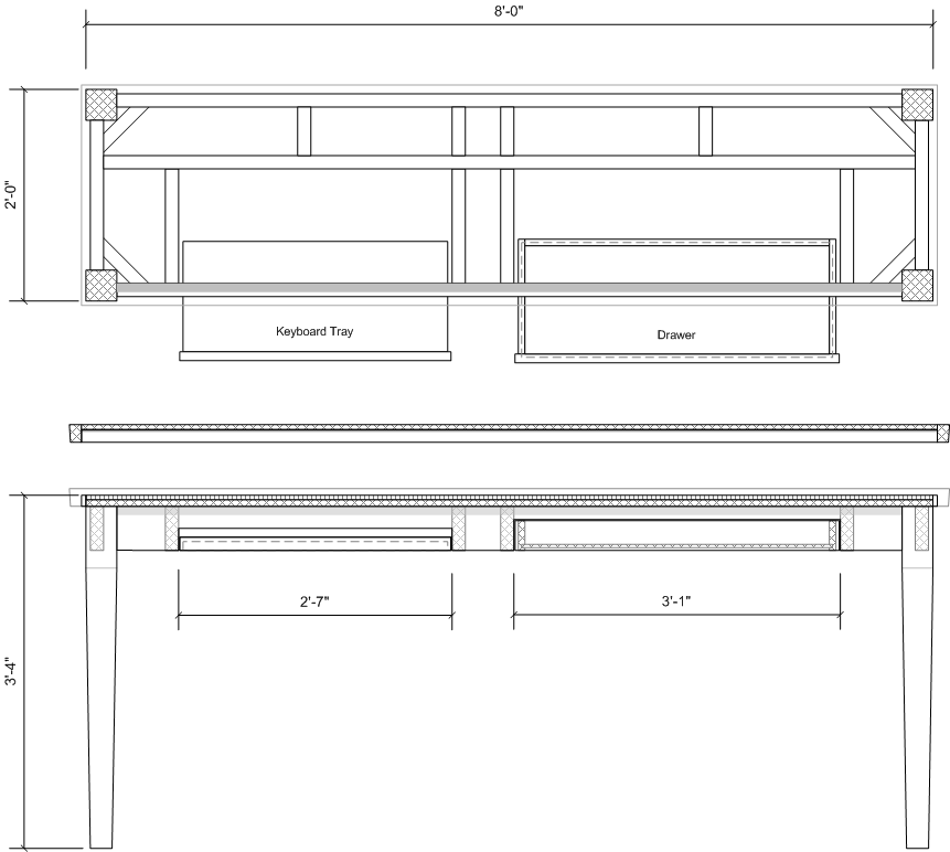 workbench plan done in visio. note the removal top that will cover ...
