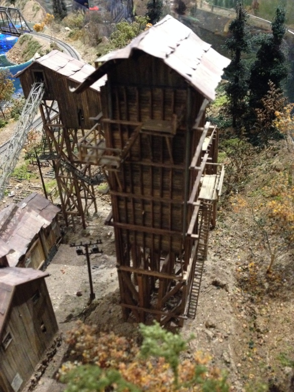 Abandoned structure on the giant model railroad at the Colorado Model Railroad Museum in Greeley.